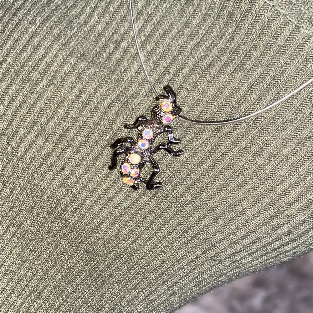 bejeweled ant necklace